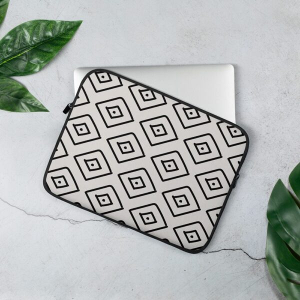 Black and White Diamond Laptop Sleeve - Image 2